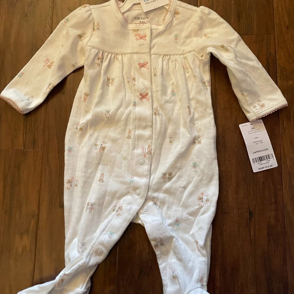 Carter's 3m Animal Print Button Up Footie